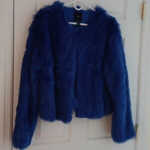 Blue Faux Fur Jacket- NWOT